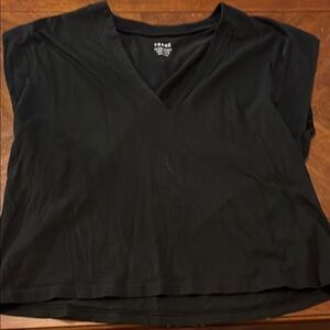 Frame Denim Women's Classic Black V-Neck Blouse